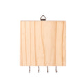 Pinewood Wall Hanging Key Holder with 4 Hooks, Approx. L 5in x H5in x D0.7in, 1pc