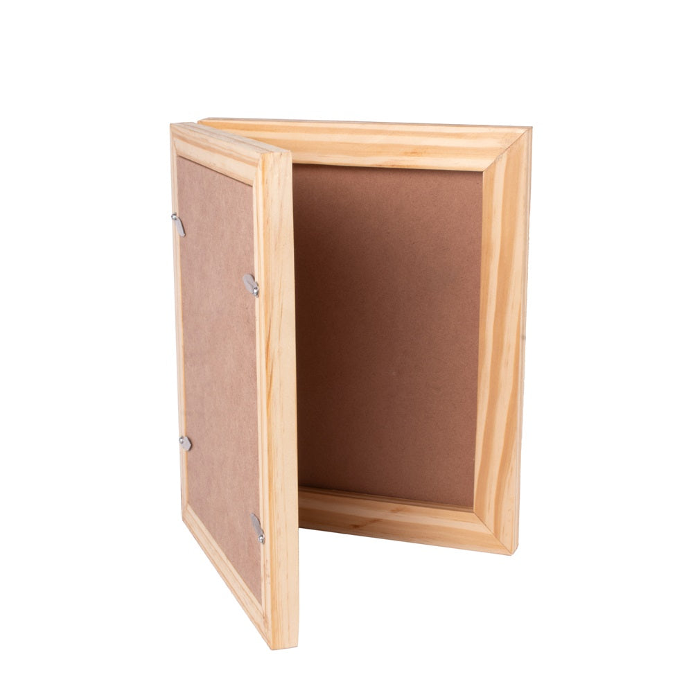 Pinewood Dual Picture Frame with Hinge,  Approx. L16.14in x H10in x D0.59in, 1pc