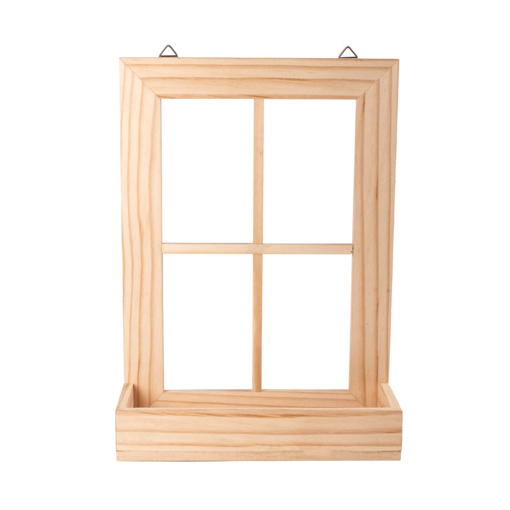 Pinewood Hanging Planter Shelf - Window,  Approx L10 x W3.34 x H14.25in 1pc