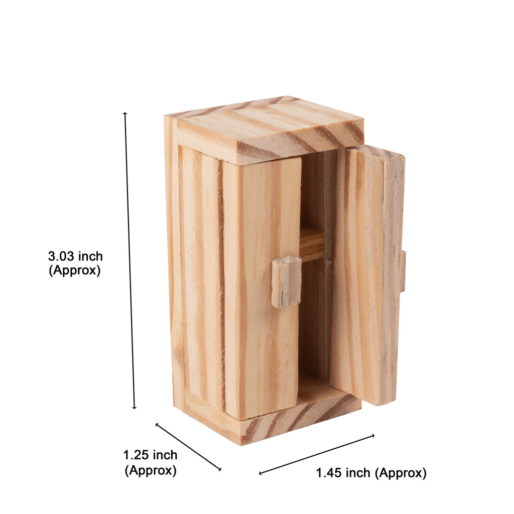 Wooden Miniature Cupboard Approx L1.45inch x W1.25inch x H3.03inch 1pc