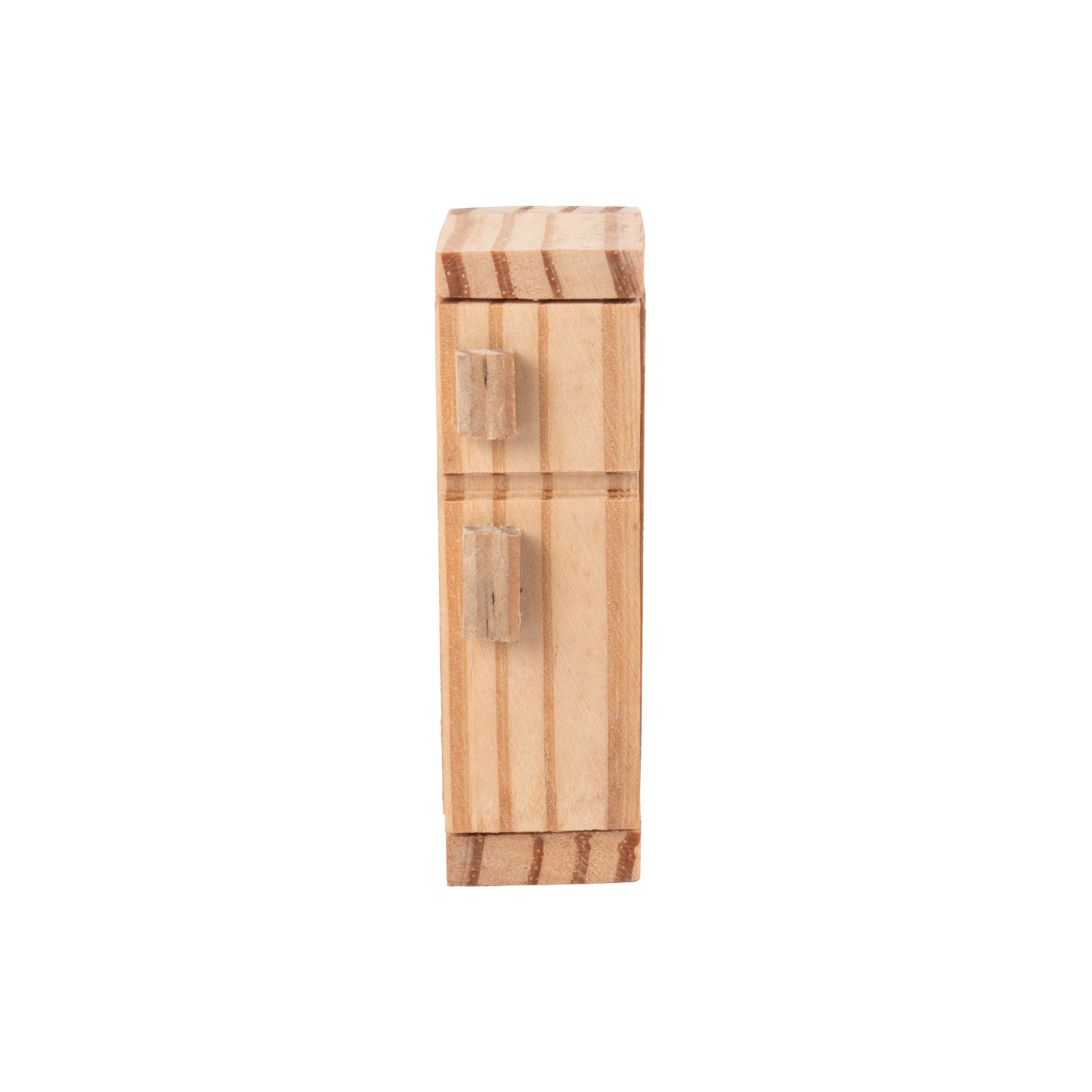 Wooden Miniature Fridge Approx L0.94inch x W1.49inch x H3.03inch 1pc