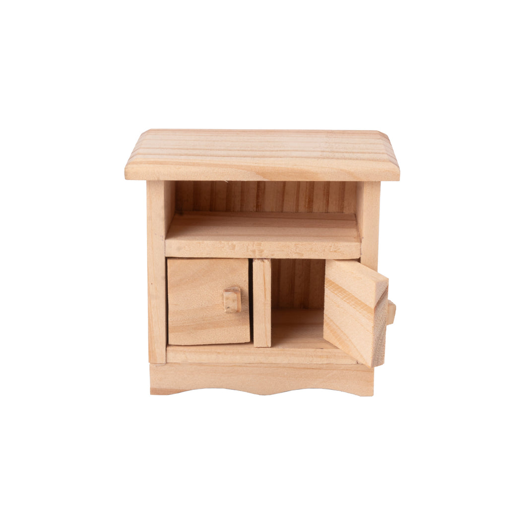 Wooden Miniature Two Door Storage Cabinet Approx L3.38inch x W2inch x H3.26inch 1pc