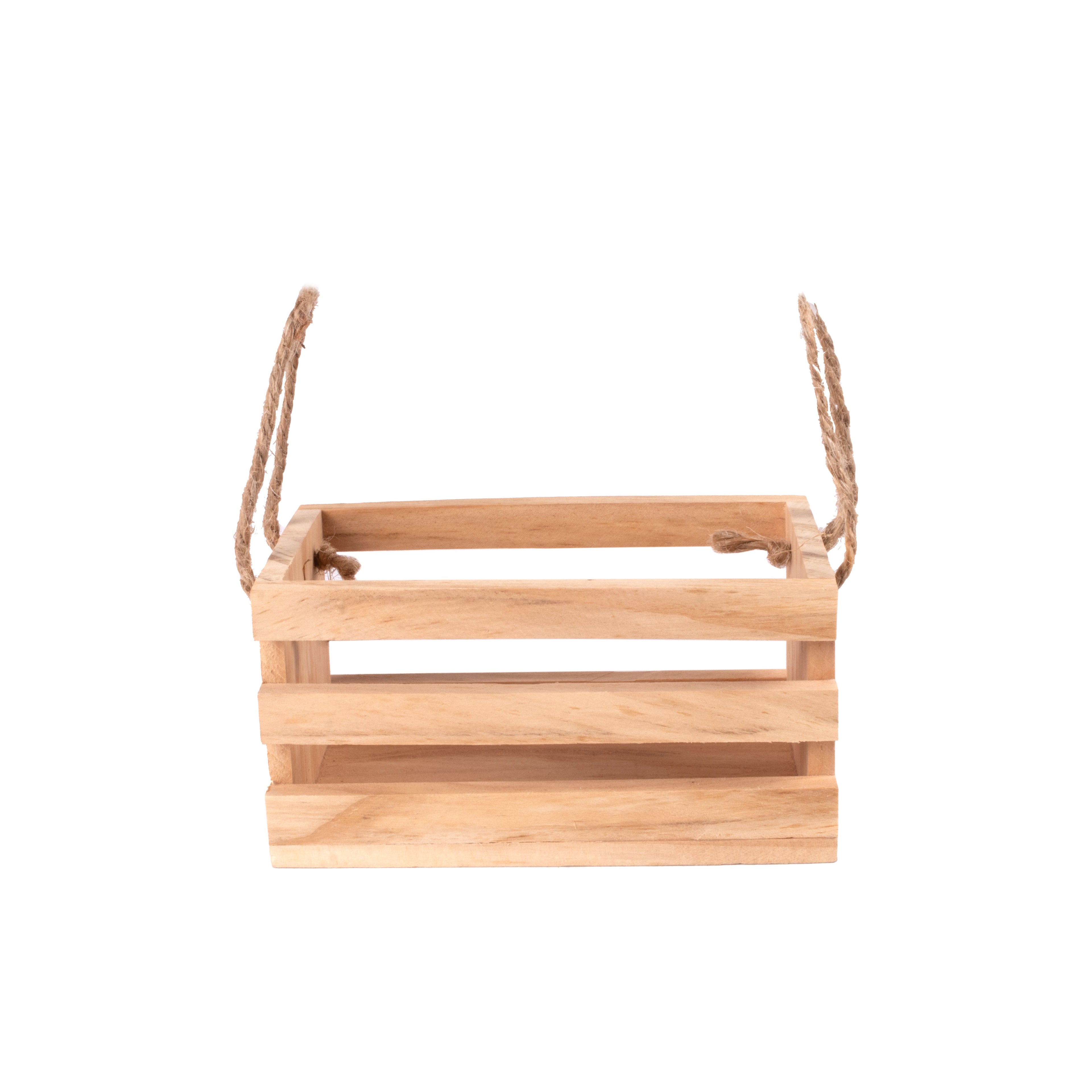 Wooden Miniature Slatted Basket Approx L4.92inch x W2.99inch x H2.55inch 1pc