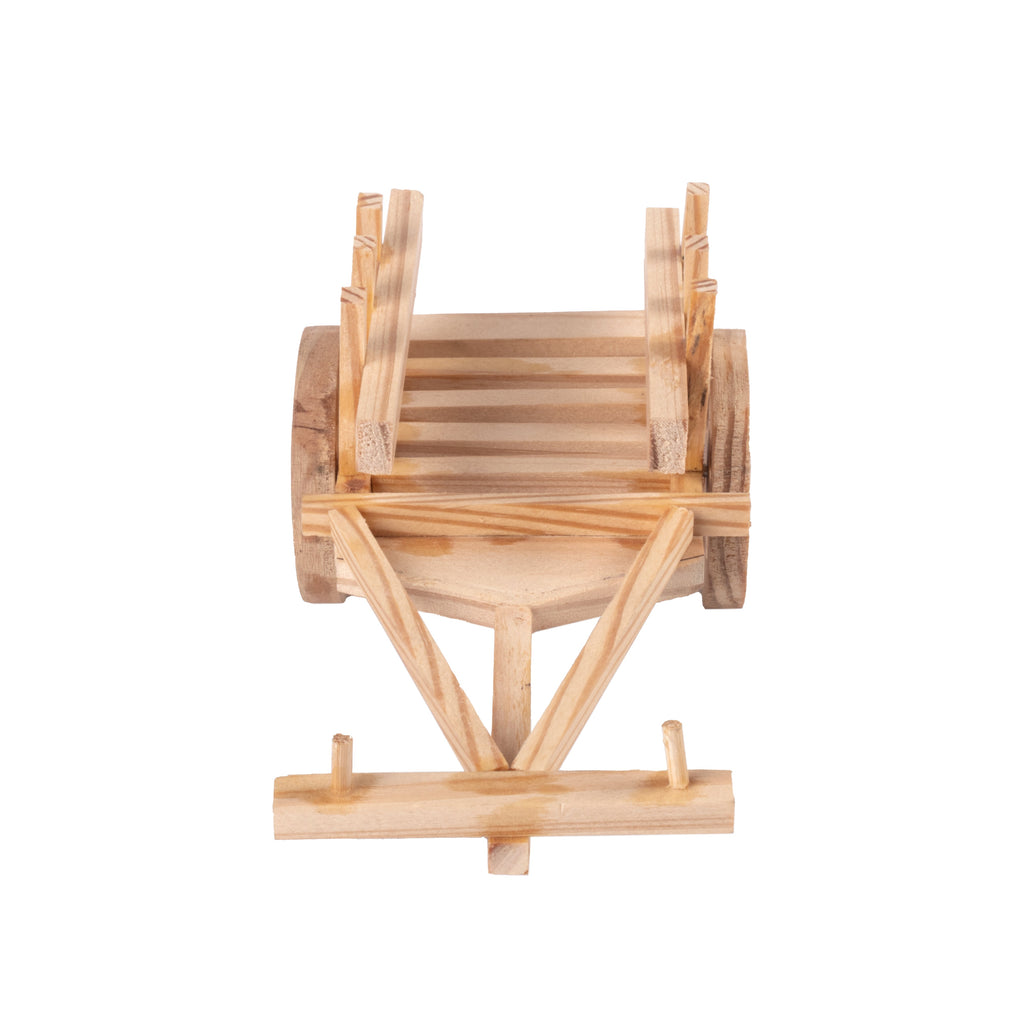 Wooden Miniature Pull Cart Approx L5.9inch x W3.14inch x H2.75inch 1pc