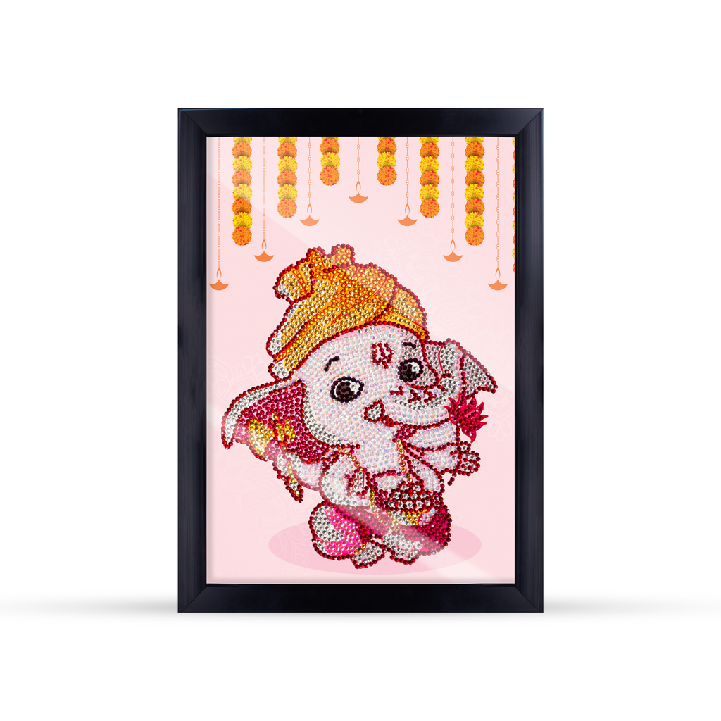 DIY Diamond Painting Kit with frame - Enchanted Ganesha, 1 Box