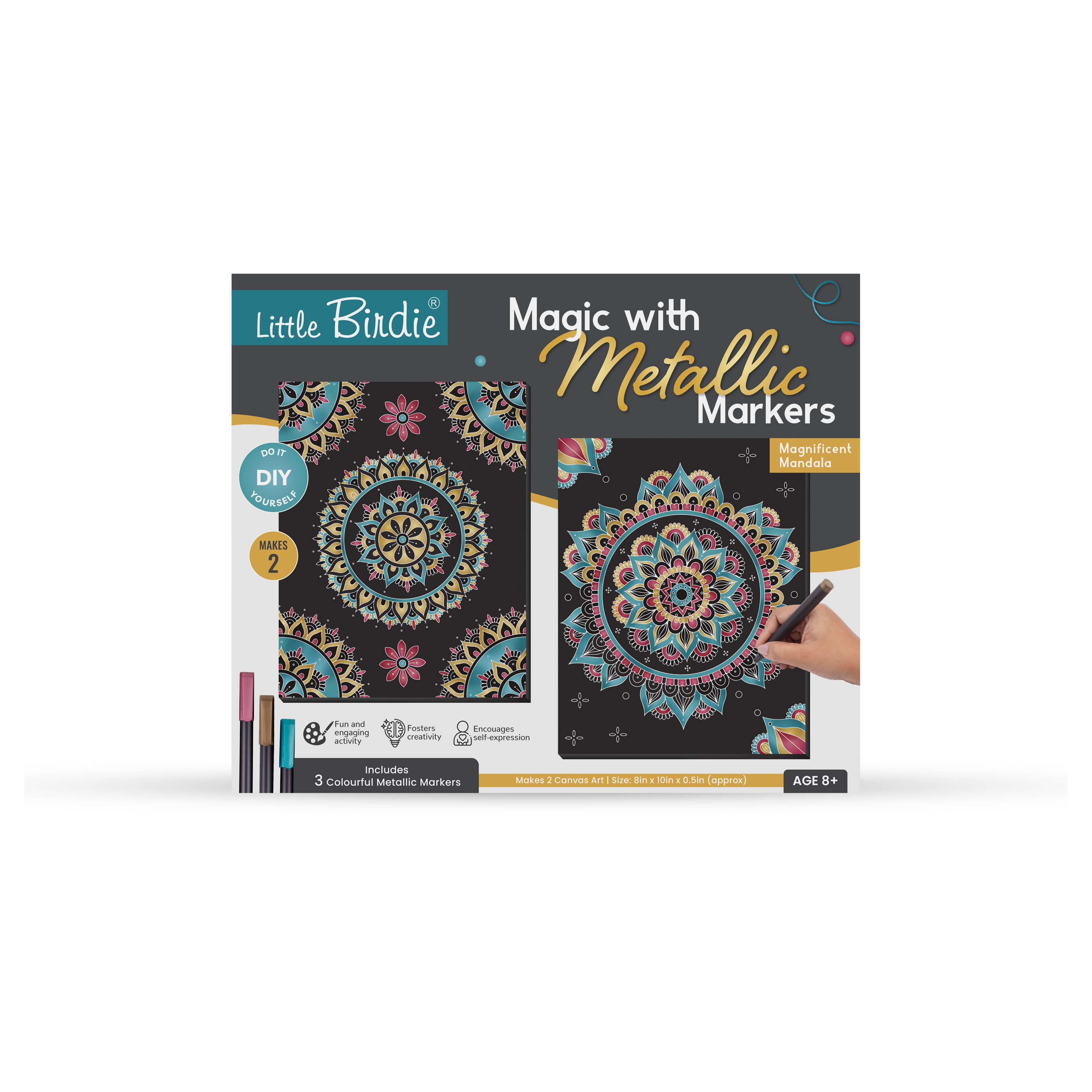 Magic with Metallic Markers Kit - Magnificent Mandala,1 Box