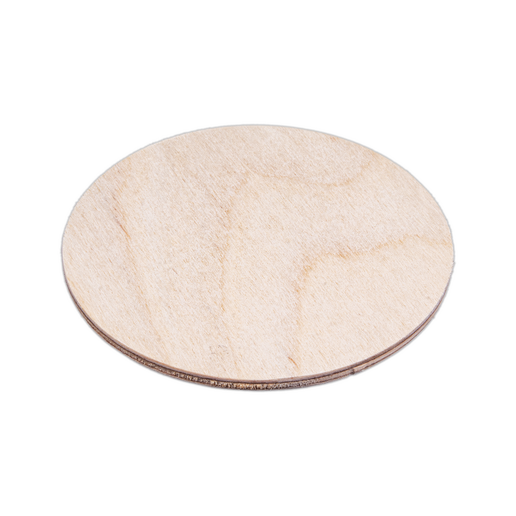 Coaster - Birch Wood, Round, 4inch Dia, 4mm Thick, Set of 4pc