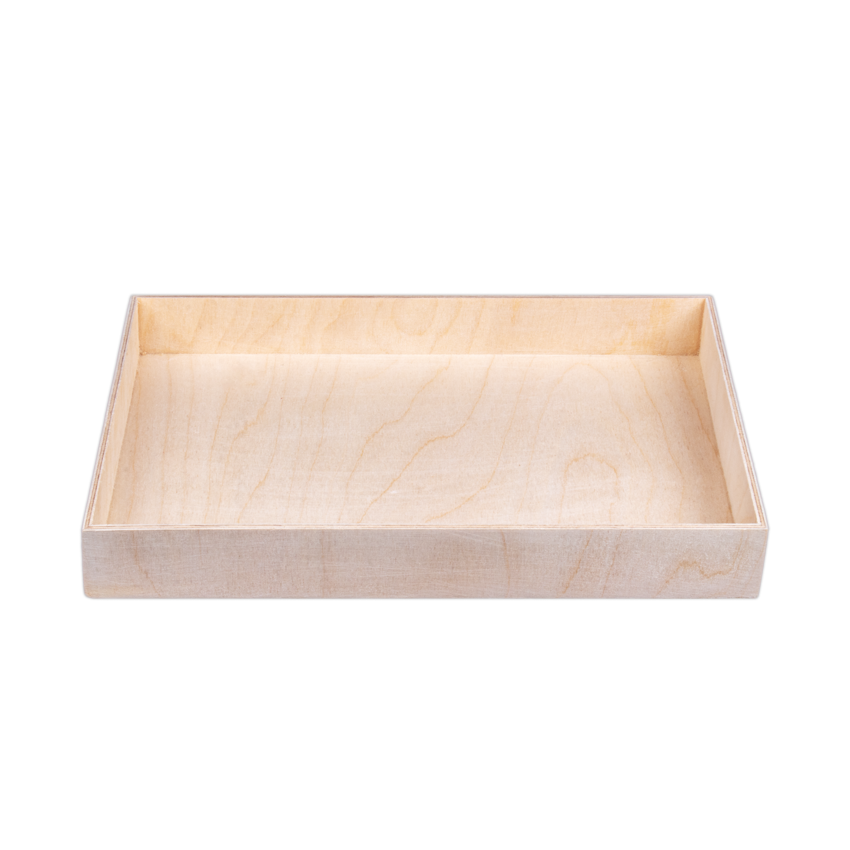 Wooden Tray - Birch Wood, Approx L11.7in x W8.3in x H1.25in, 4mm Thick, 1 pc
