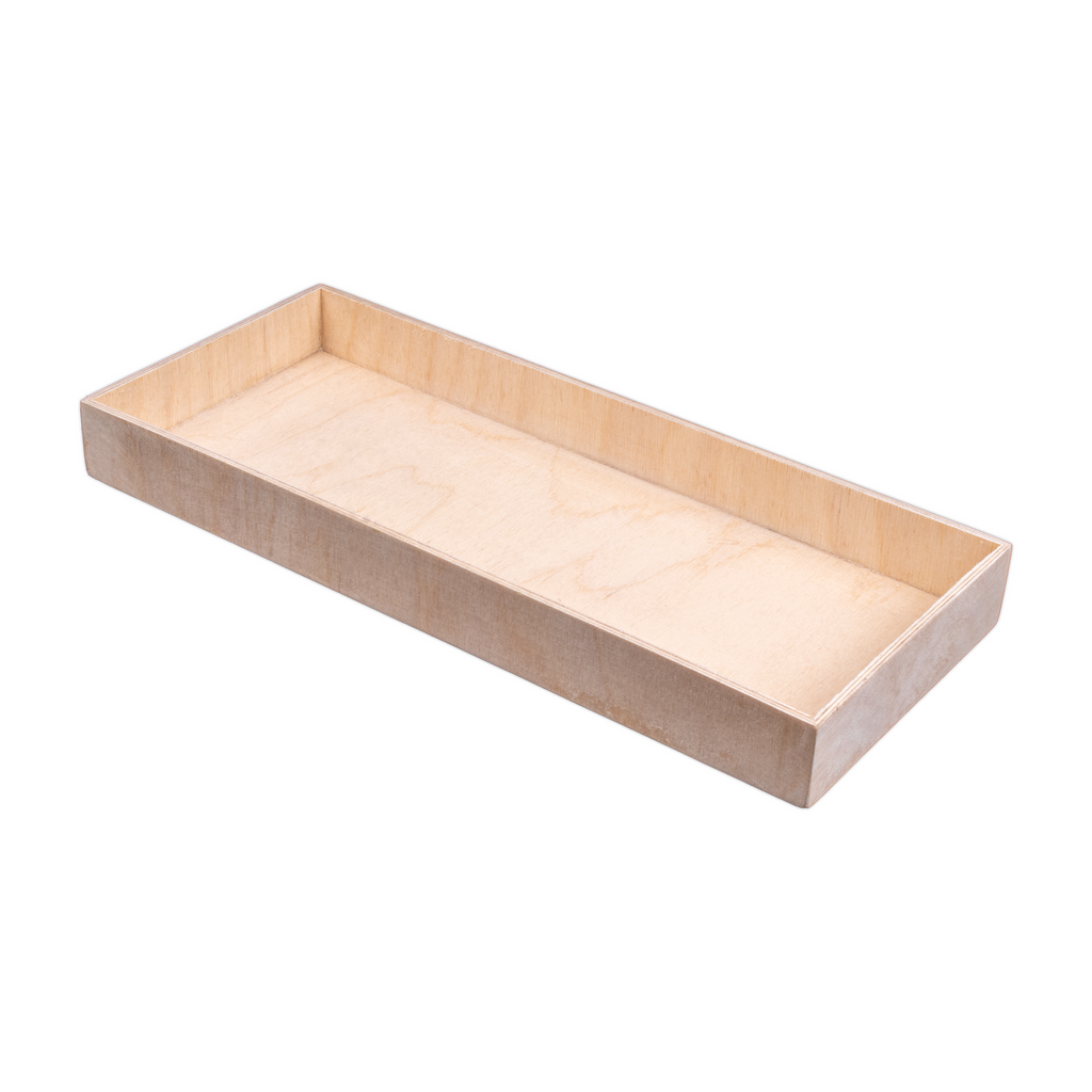 Wooden Tray - Birch Wood, Approx L14in x W6in x H1.25in, 4mm Thick, 1 pc