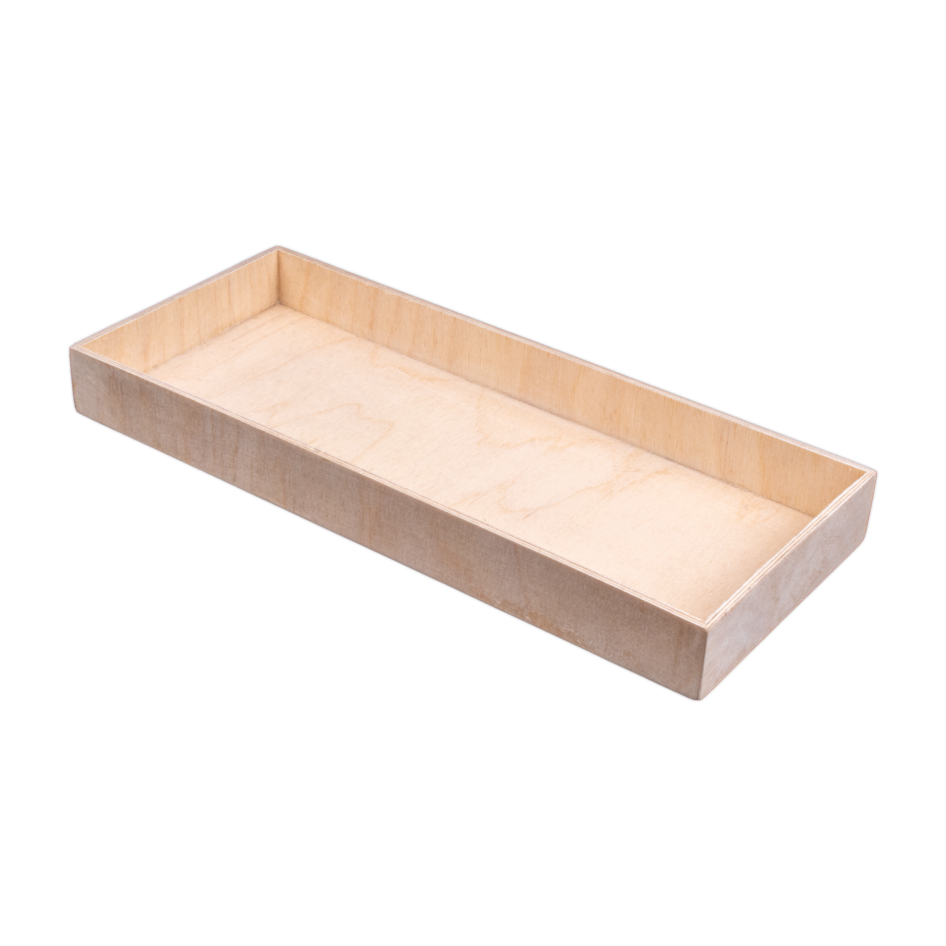 Wooden Tray - Birch Wood, Approx L14in x W6in x H1.25in, 4mm Thick, 1 pc