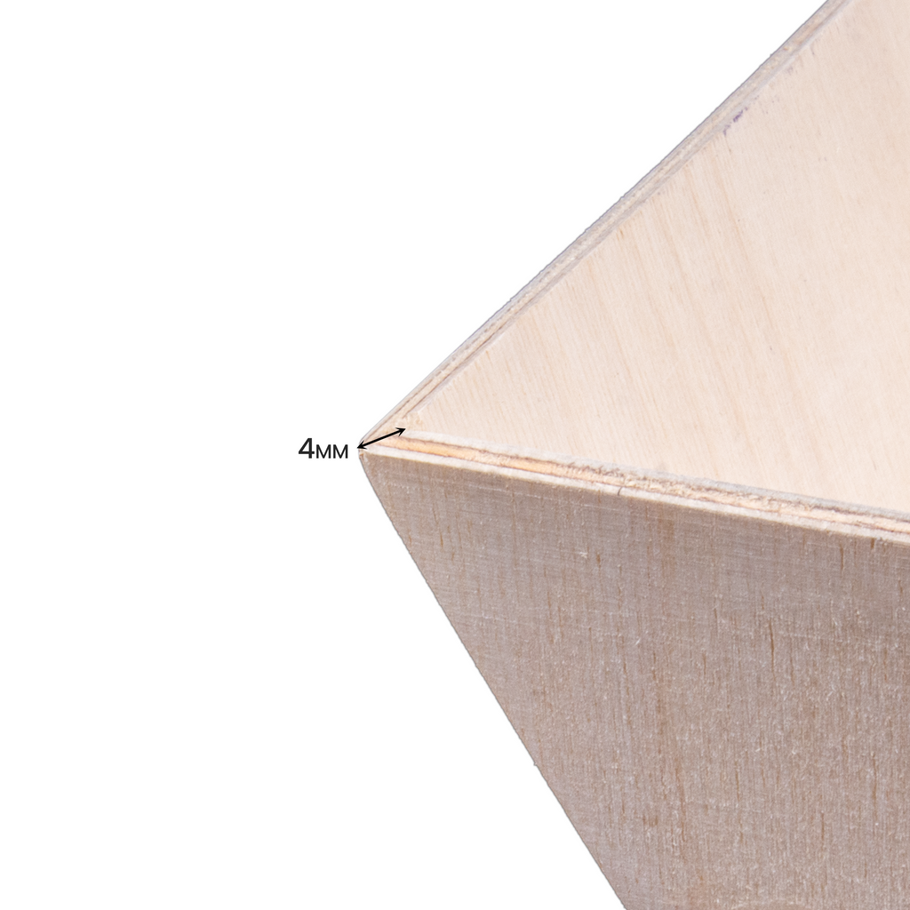 Birch Wood Angled Gifting Tray - Waterproof, L8 x W6 x H2inch, 4mm Thick, 2pc
