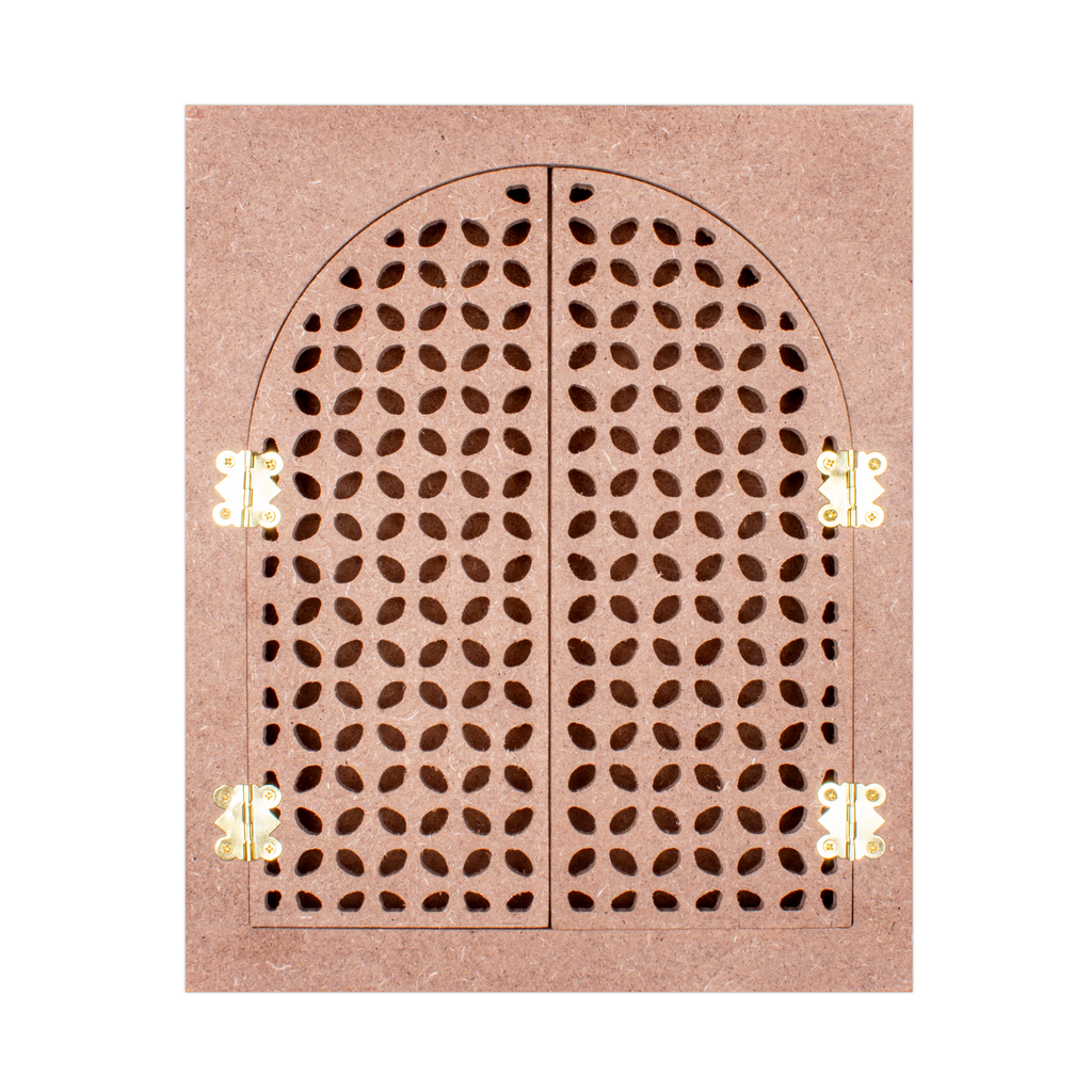 MDF Jharokha with Openable Window Leaf Circle |  11 X 9inch (Approx) | 1pc