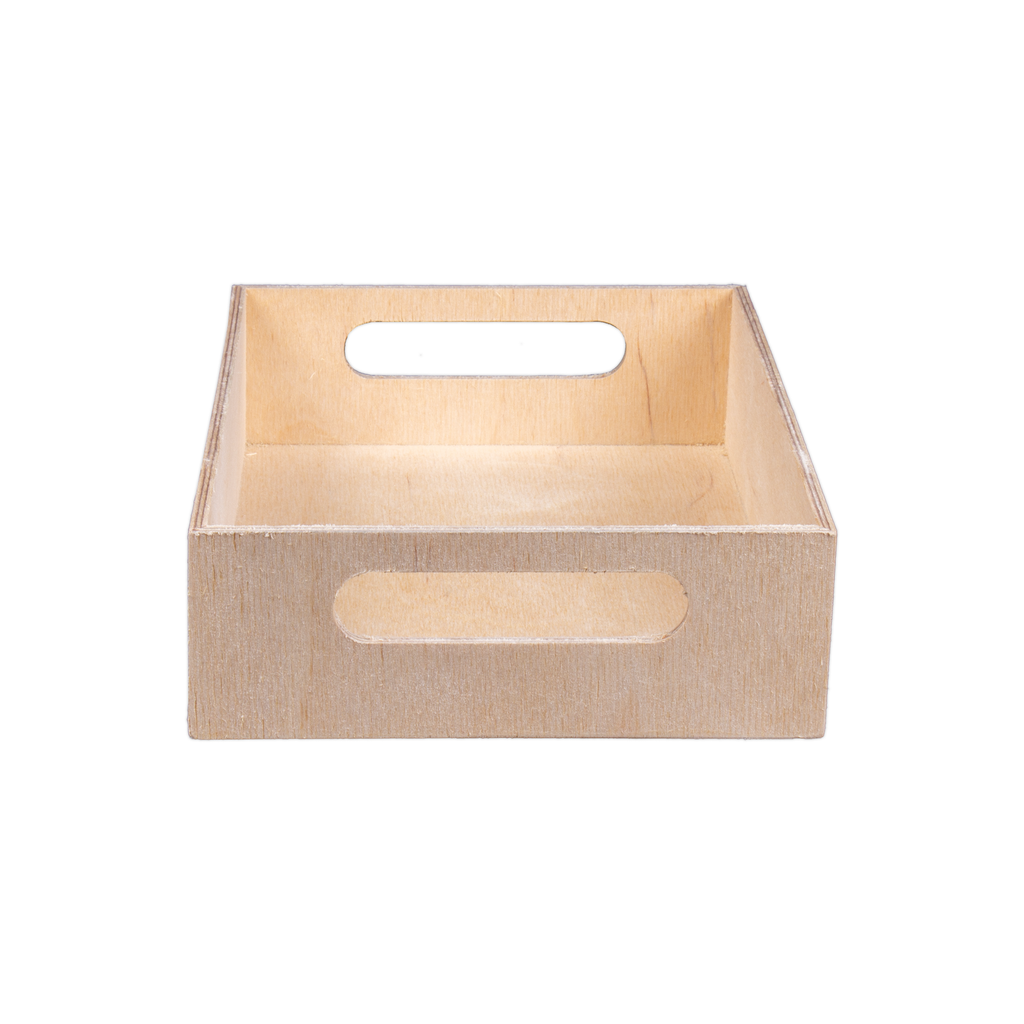 Wooden Gift Tray - Birch Wood, L7in x W9in x H2in, 1 pc