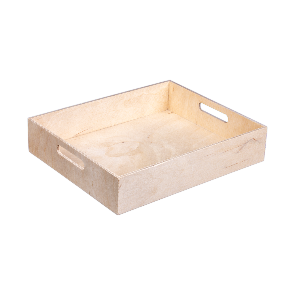 Wooden Gift Tray - Birch Wood, L9in x W11in x H2.25in, 1 pc