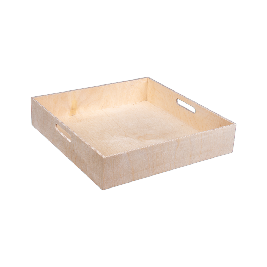 Wooden Gift Tray - Birch Wood, L11in x W13in x H2.5in, 1 pc