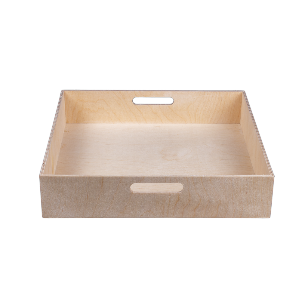 Wooden Gift Tray - Birch Wood, L11in x W13in x H2.5in, 1 pc