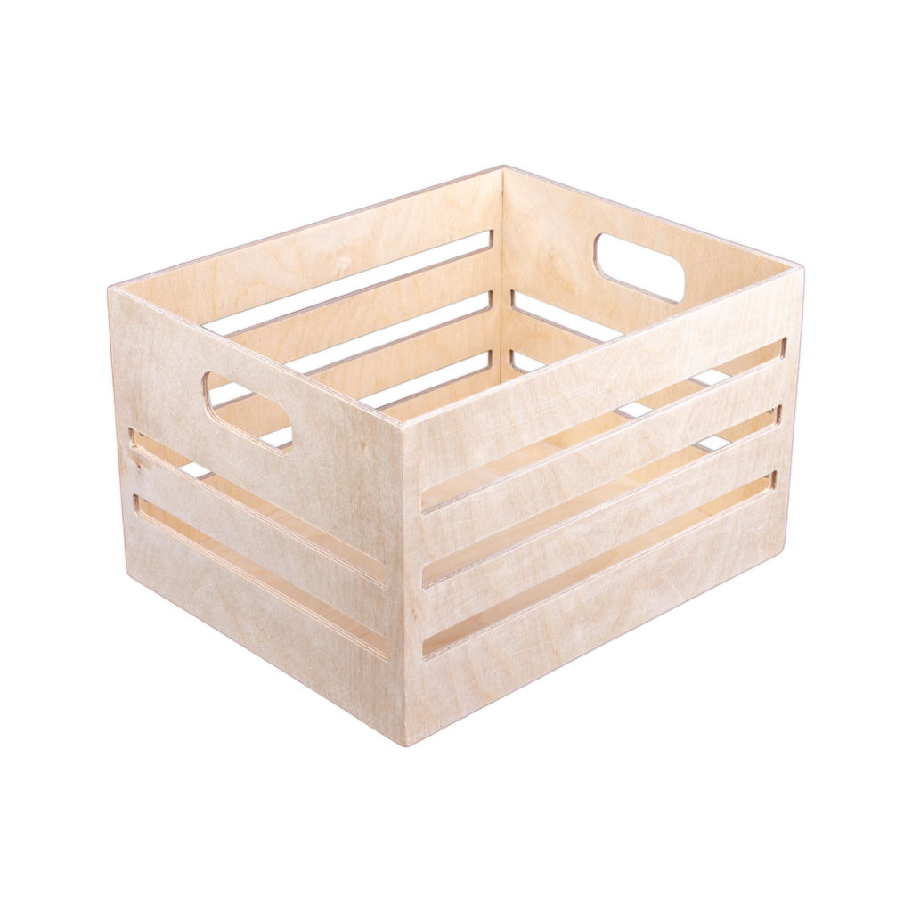 Wooden Utility Crate - Birch Wood, L8in x W10in x H6in, 1 pc