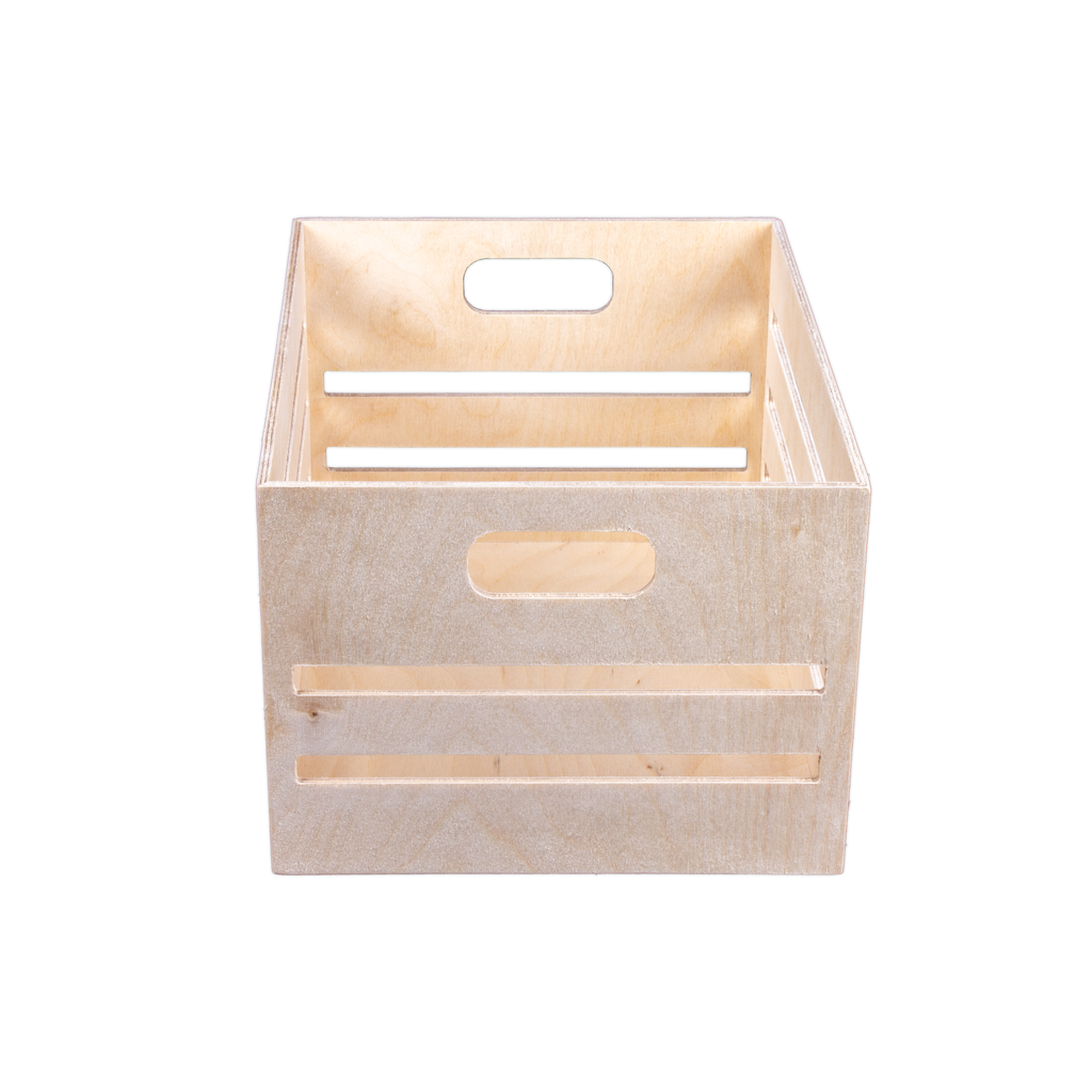 Wooden Utility Crate - Birch Wood, L8in x W10in x H6in, 1 pc