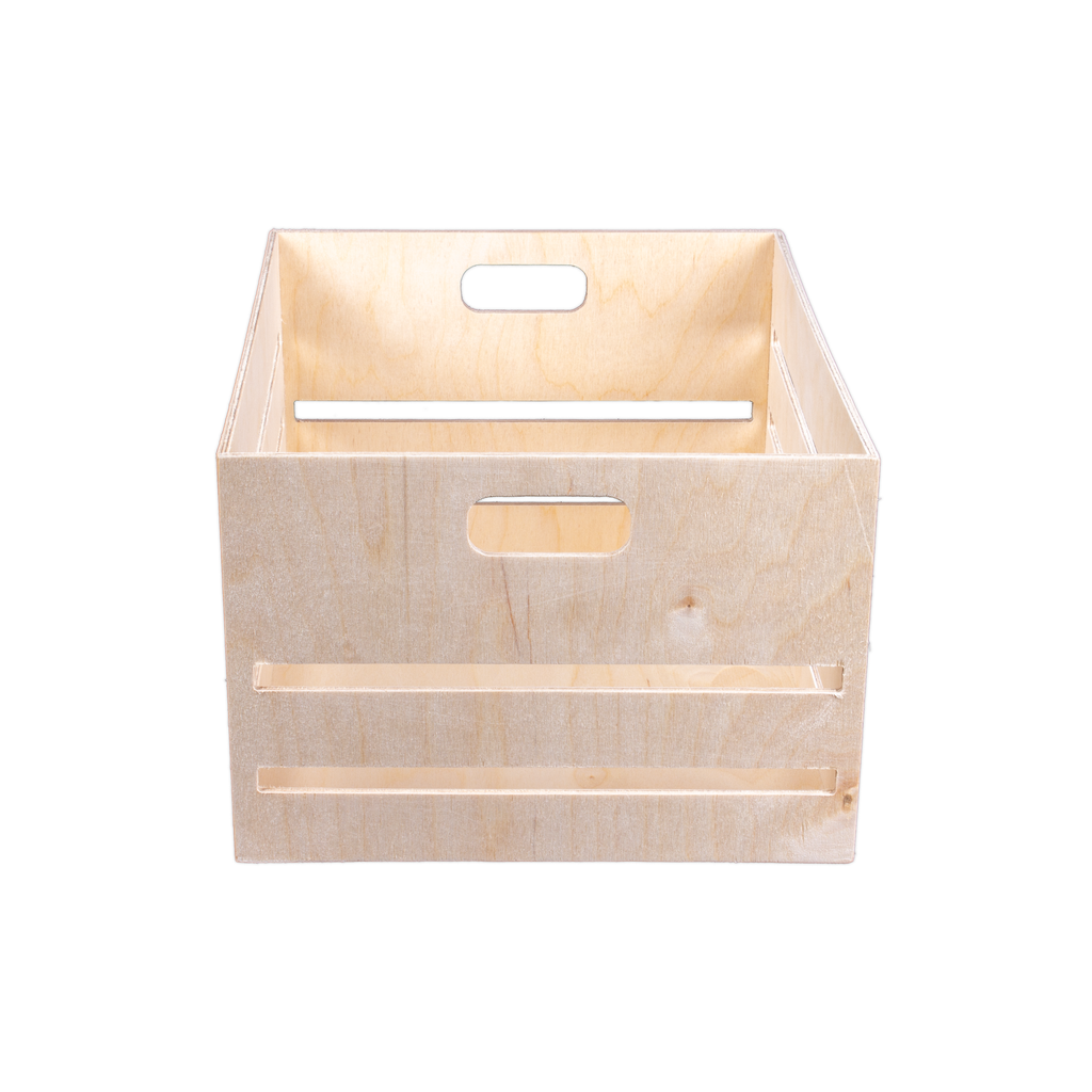 Wooden Utility Crate - Birch Wood, L10in x W12in x H7in, 1 pc