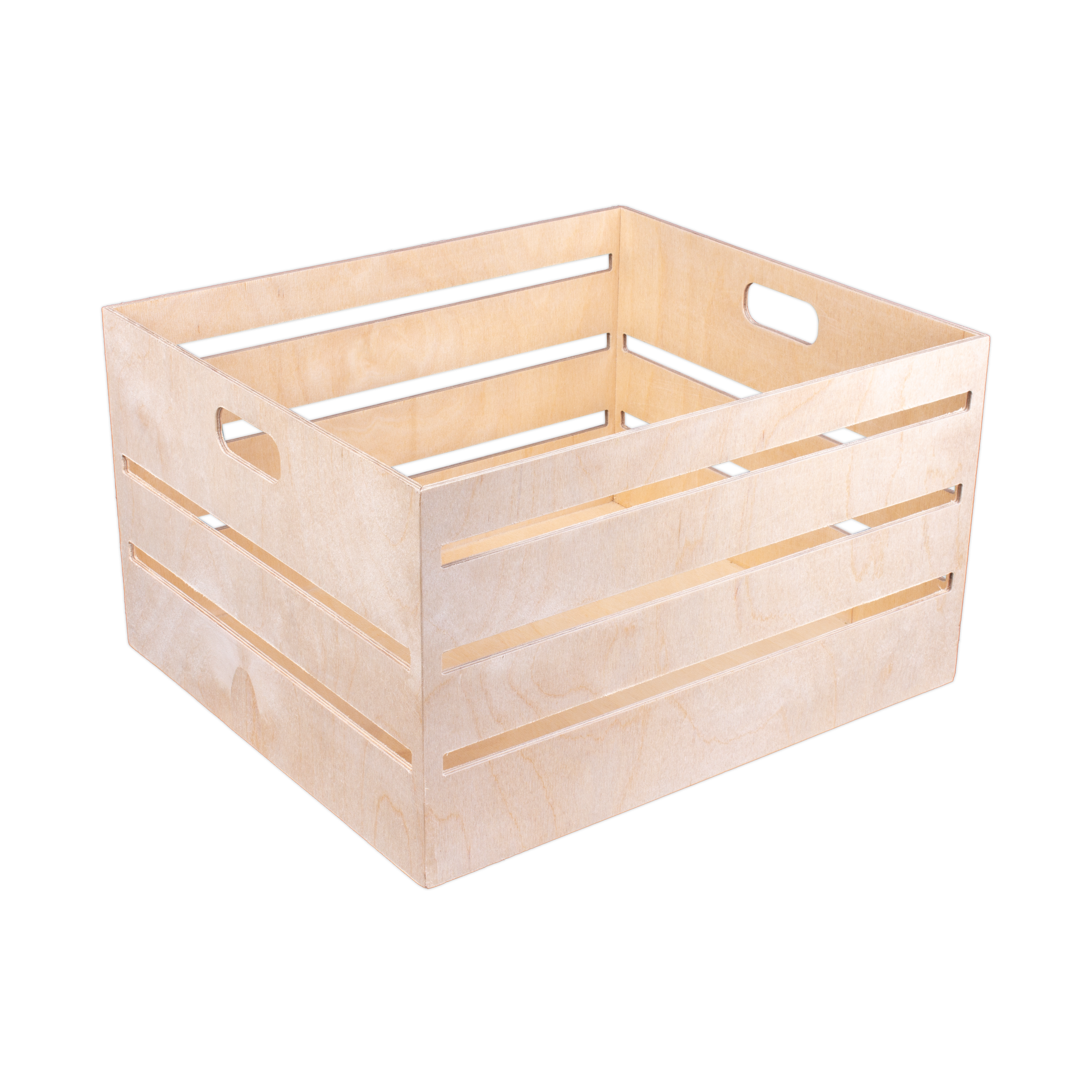 Wooden Utility Crate - Birch Wood, L12in x W14in x H8in, 1 pc