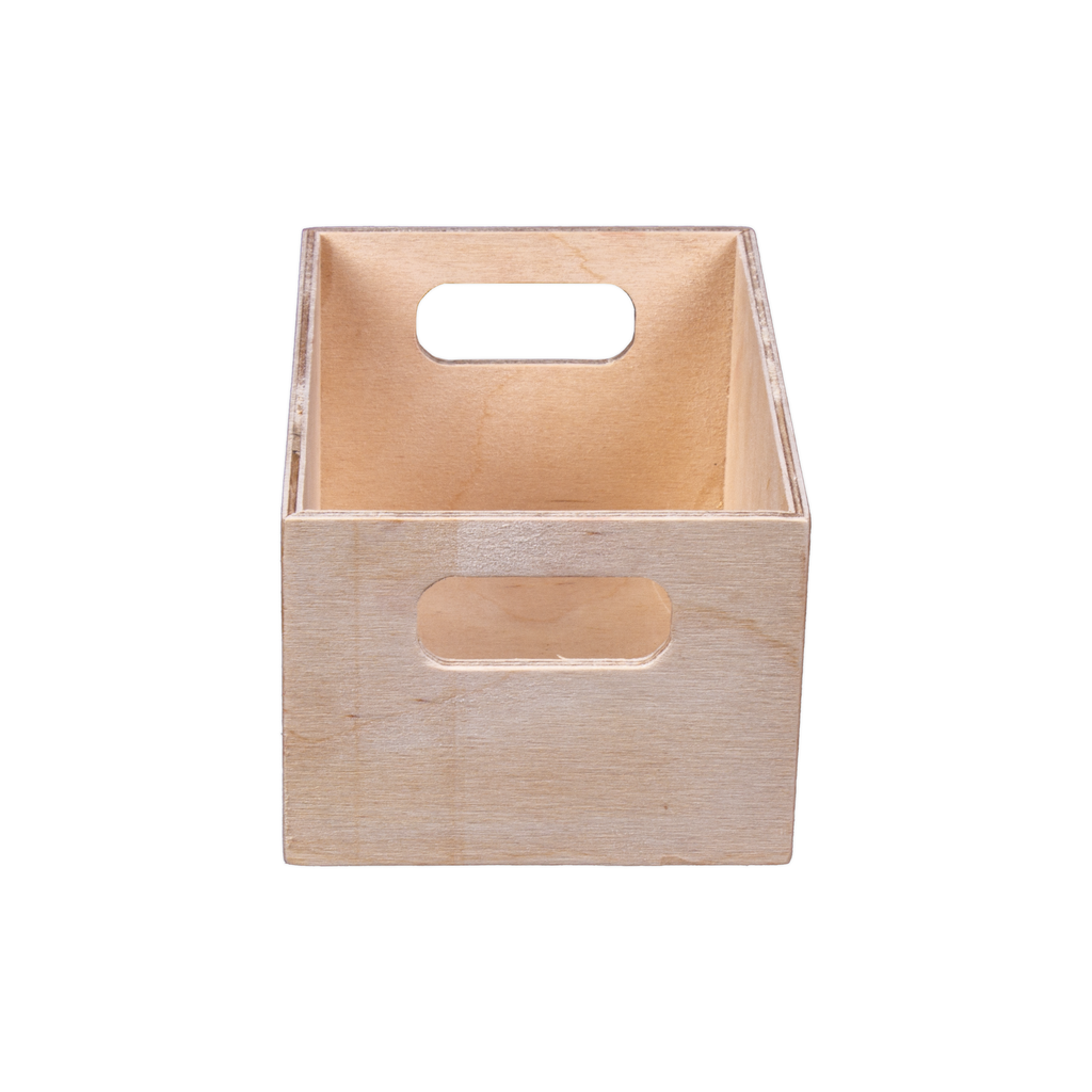 Wooden Storage Crate - Birch Wood, L4in x W6in x H3in, 1 pc