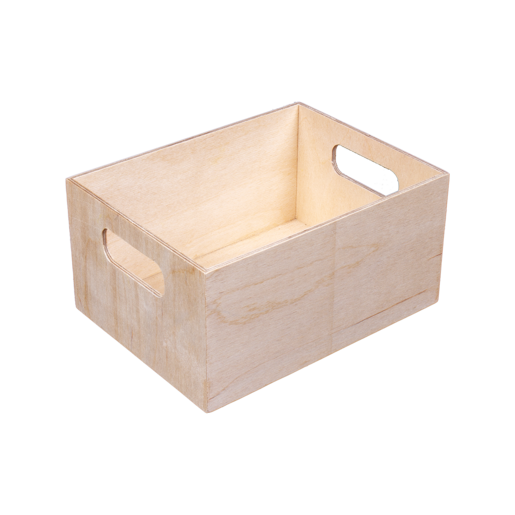 Wooden Storage Crate - Birch Wood, L6in x W8in x H4in, 1 pc