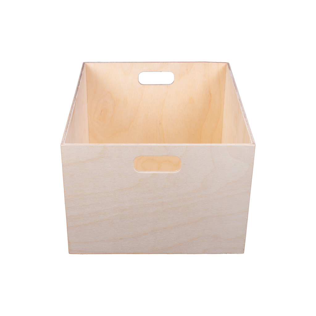 Wooden Storage Crate - Birch Wood, L10in x W12in x H7in, 1 pc