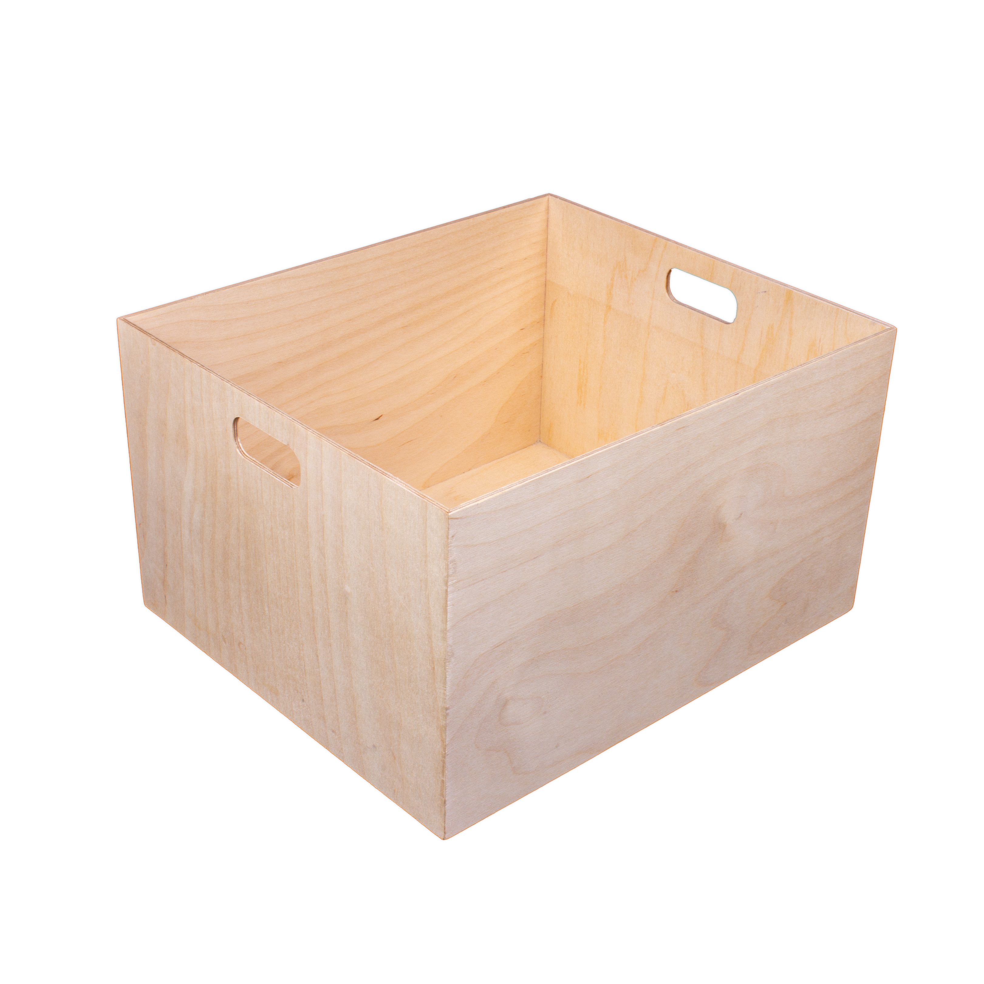 Wooden Storage Crate - Birch Wood, L12in x W14in x H8in, 1 pc