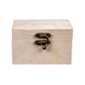 Wooden Trinket Box With Metal Latch - Birch Wood, L4in x W3in x H2.75in, 1 pc