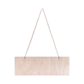Wooden Hanging Name Board With Jute Cord - Birch Wood, L16in x W4in, 4mm Thick, 1 pc