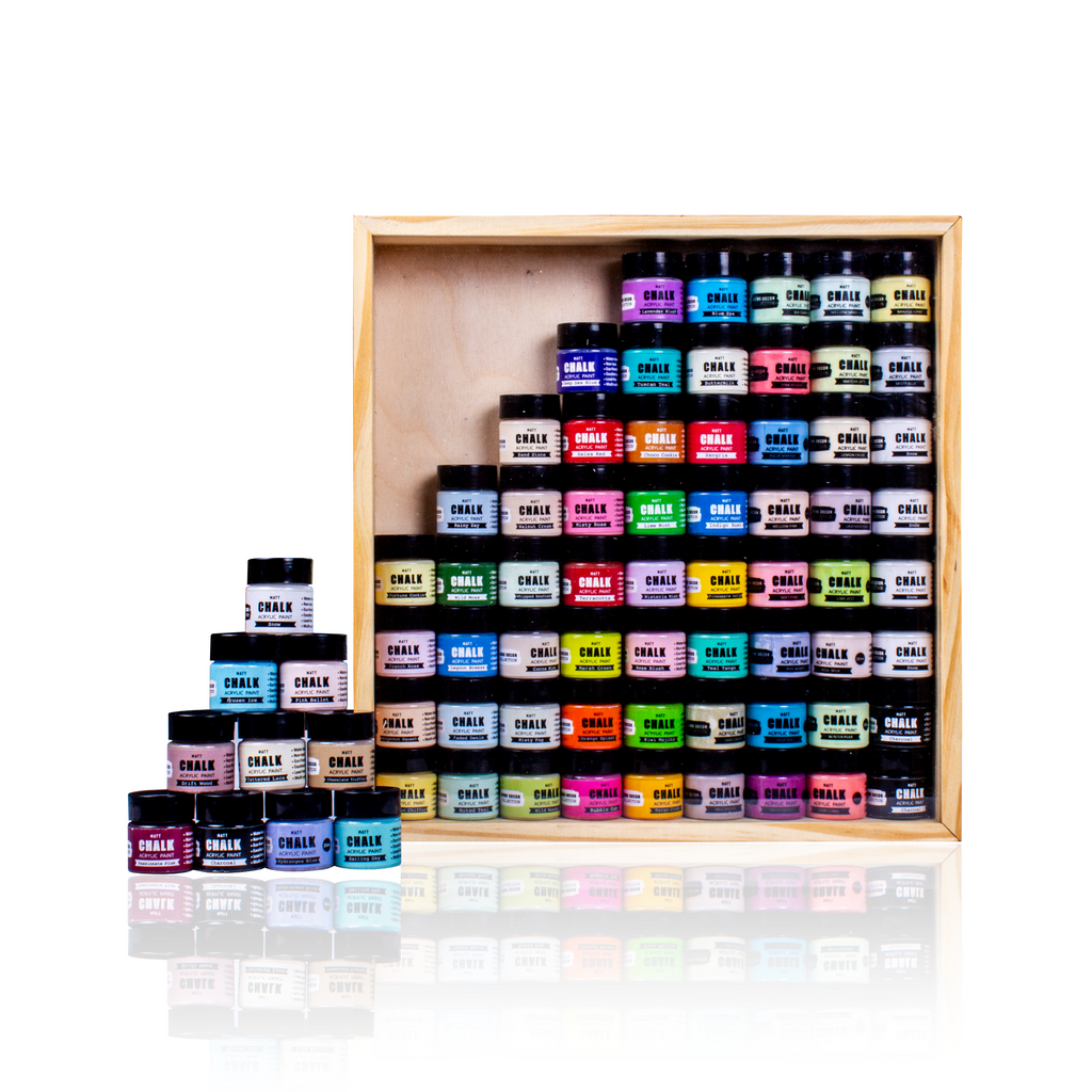 Home Decor Chalk Paint Collectors Edition 72 Shades X 20ml MDF Box With Acrylic Lid