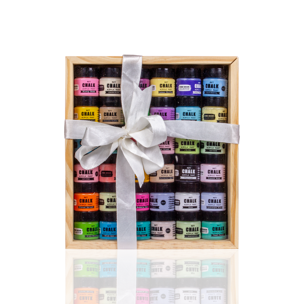 Home Decor Chalk Paint Collectors Edition 36 Shades X 20ml MDF Box With Acrylic Lid