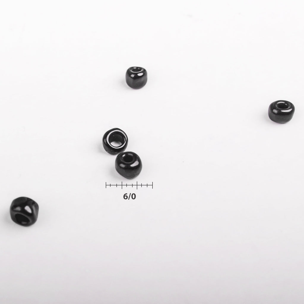 Beads Glass Seed Beads 6/0 Black Moti 1Kg