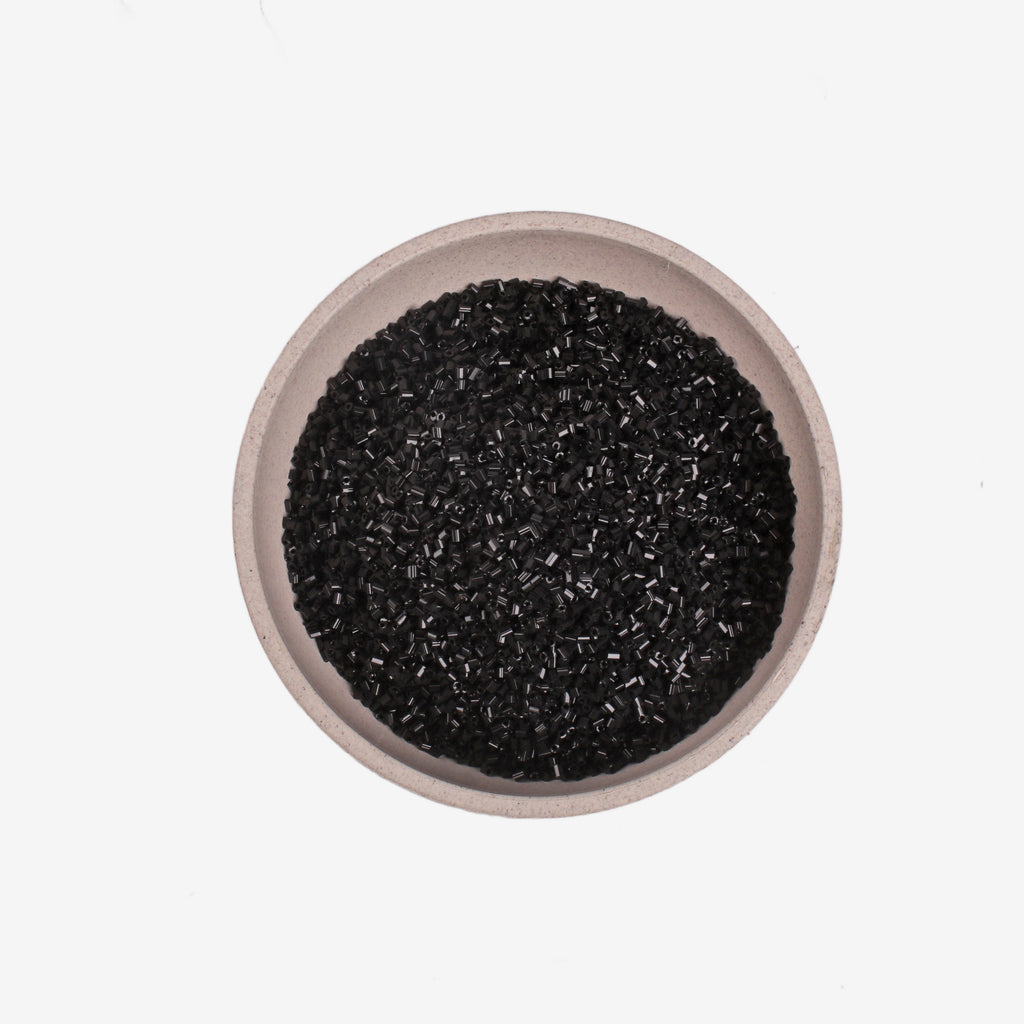 Beads Glass Cut Beads 11/0 Black Moti 1Kg