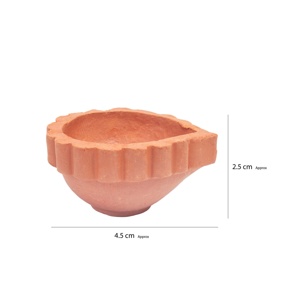Traditional Terracotta Temple Diya Pack Of 44pc