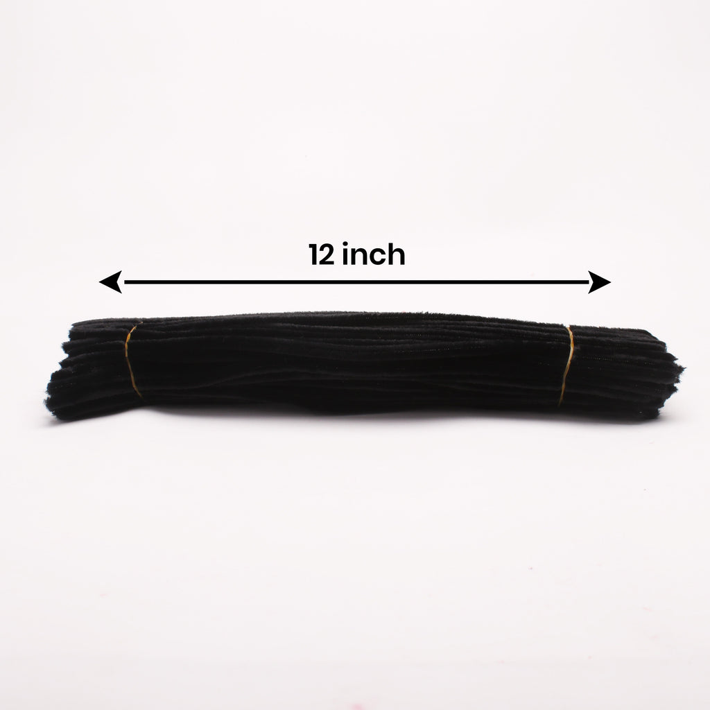 Chenille Stick Black 1 pack (100pcs)