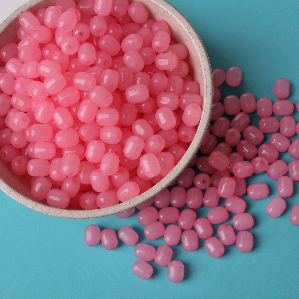 Beads Jelly Bead Oval Shape 10Mm Pink 1kg