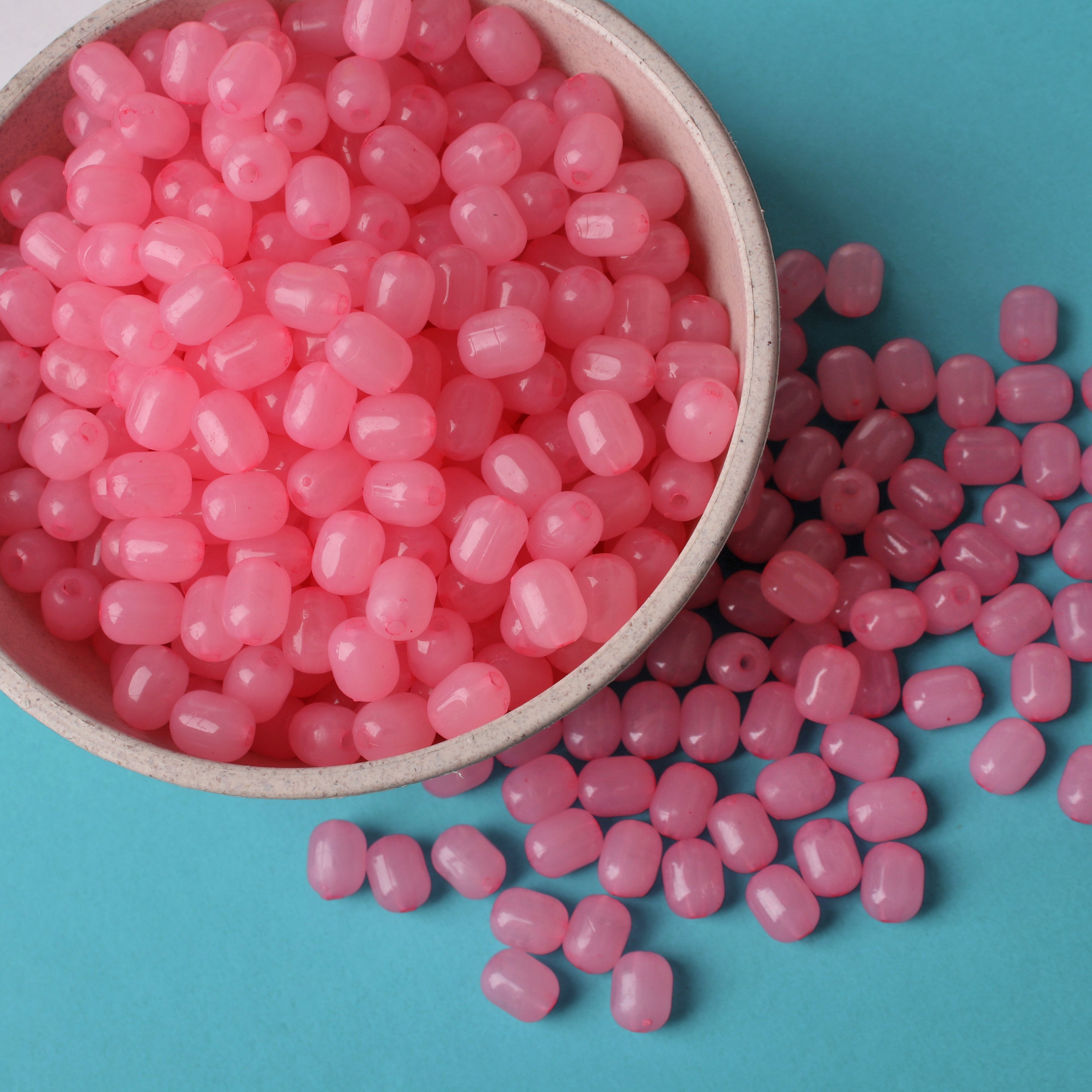 Beads Jelly Bead Oval Shape 10Mm Pink 1kg