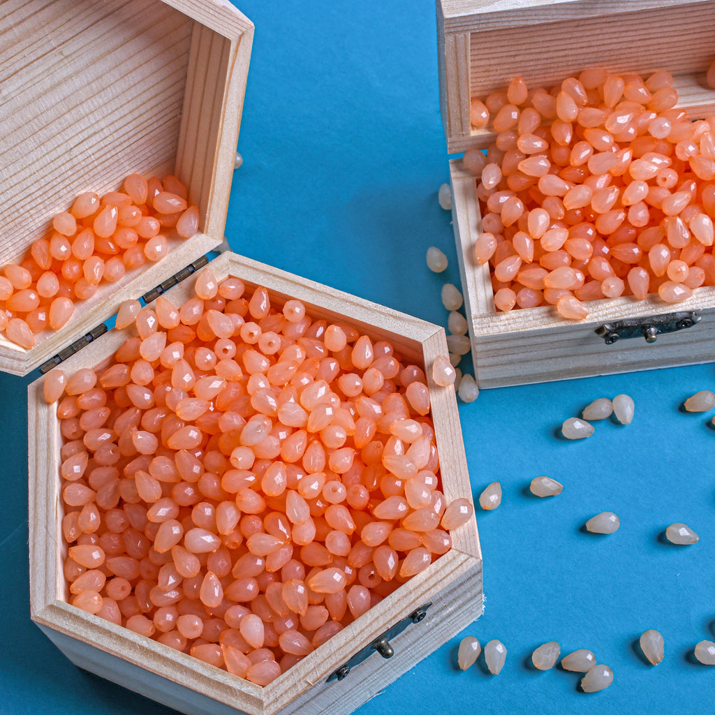 Beads Jelly Bead Drop Shape 6/8Mm Peach 1kg