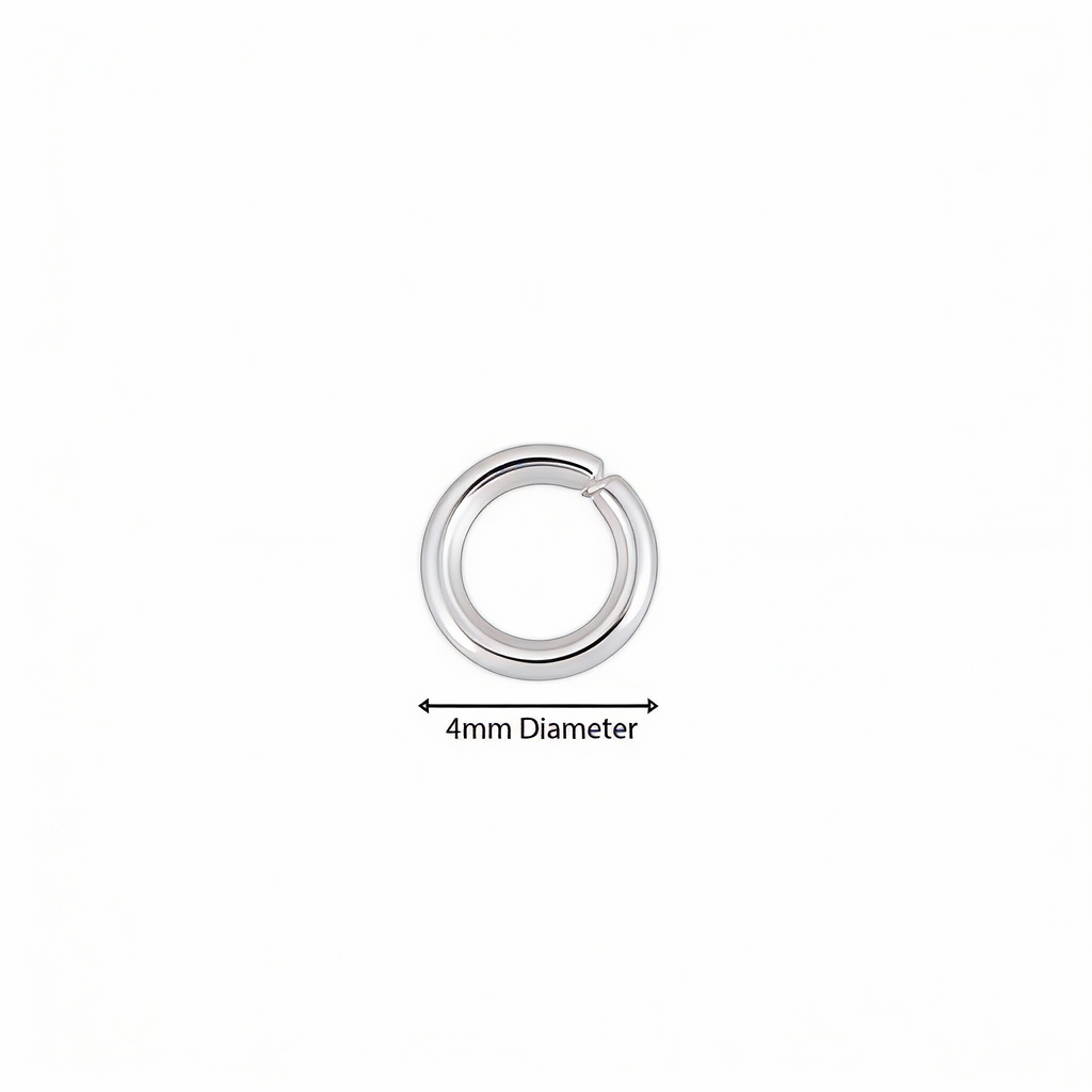 Findings Jump Ring open Silver 4mm 200 gm