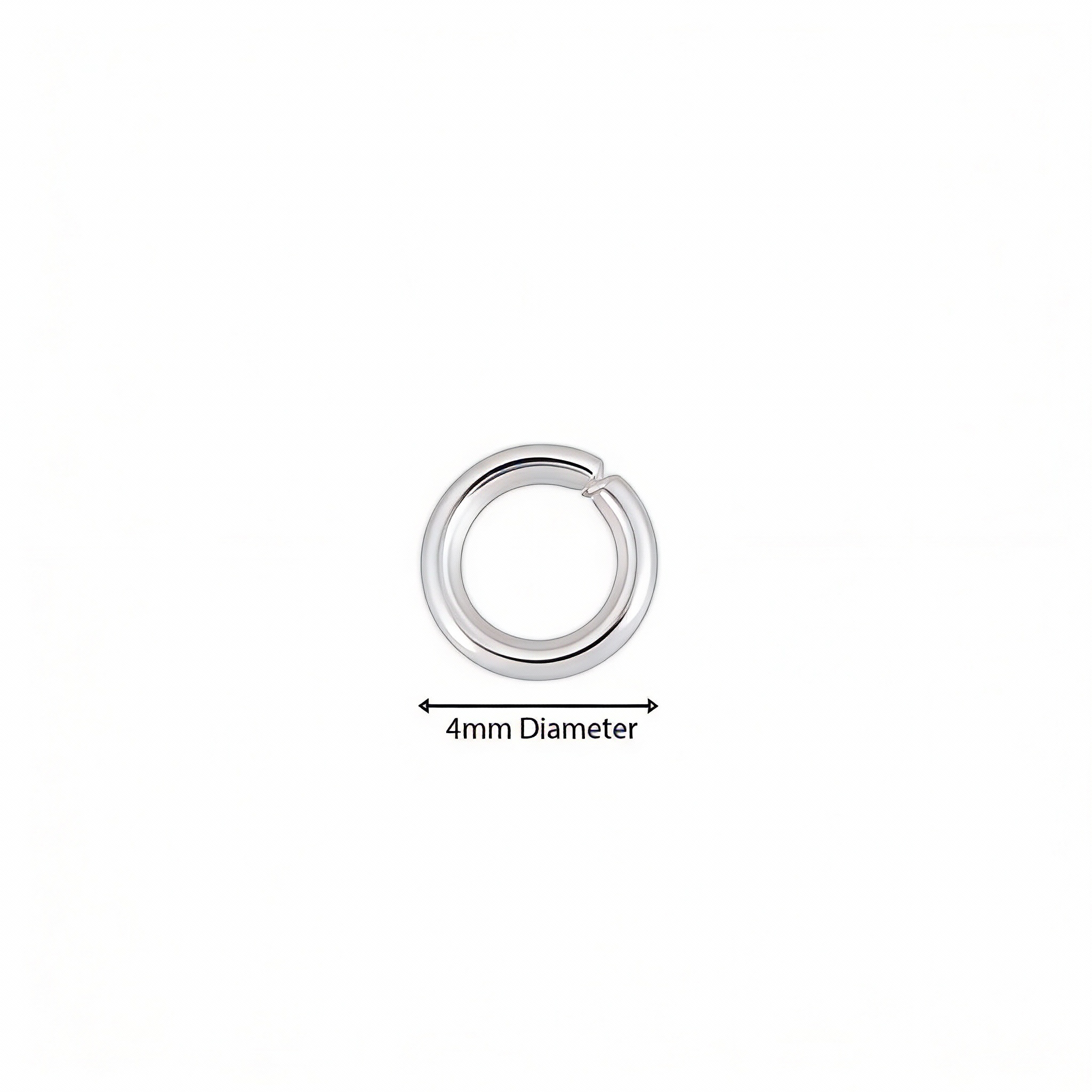 Findings Jump Ring open Silver 4mm 200 gm