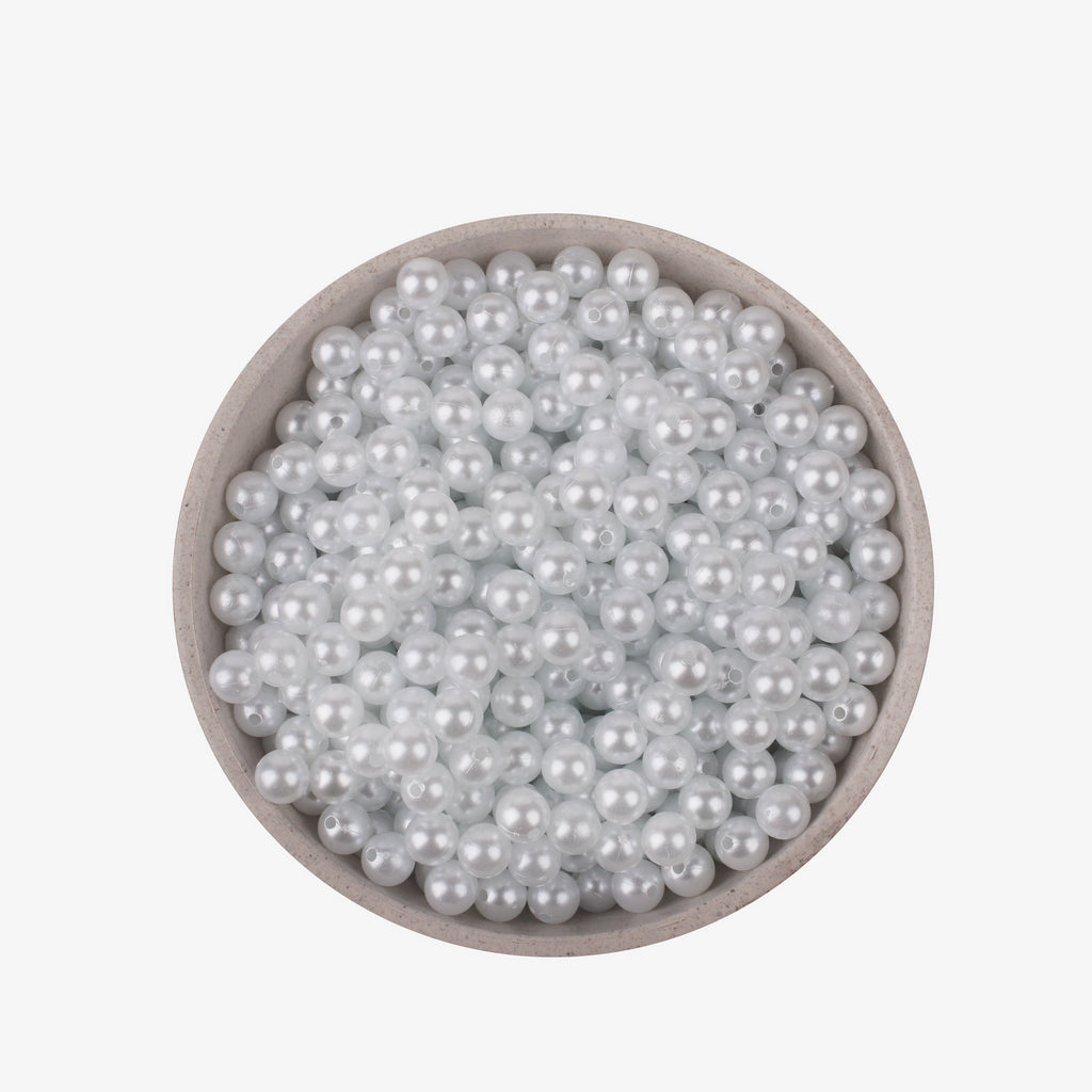 Beads Pearl With Hole White 8Mm 1kg