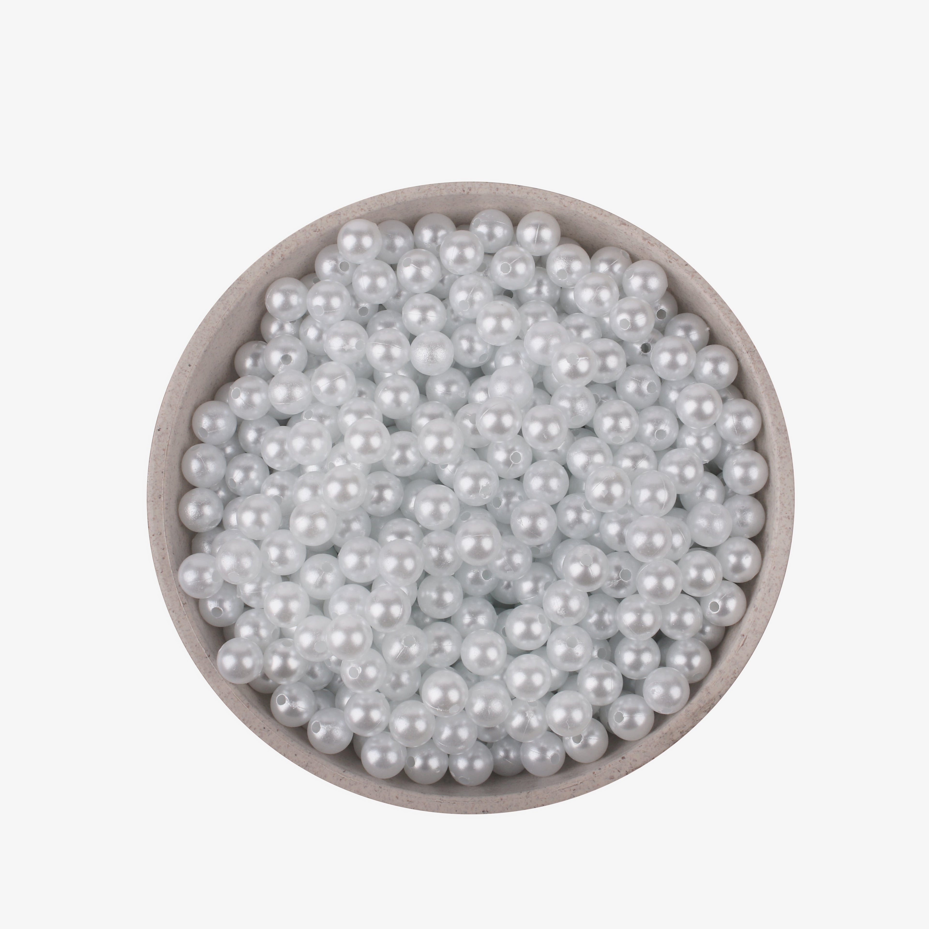 Beads Pearl With Hole White 8Mm 1kg