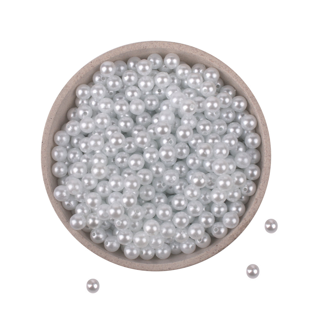 Beads Pearl With Hole White 8Mm 1kg