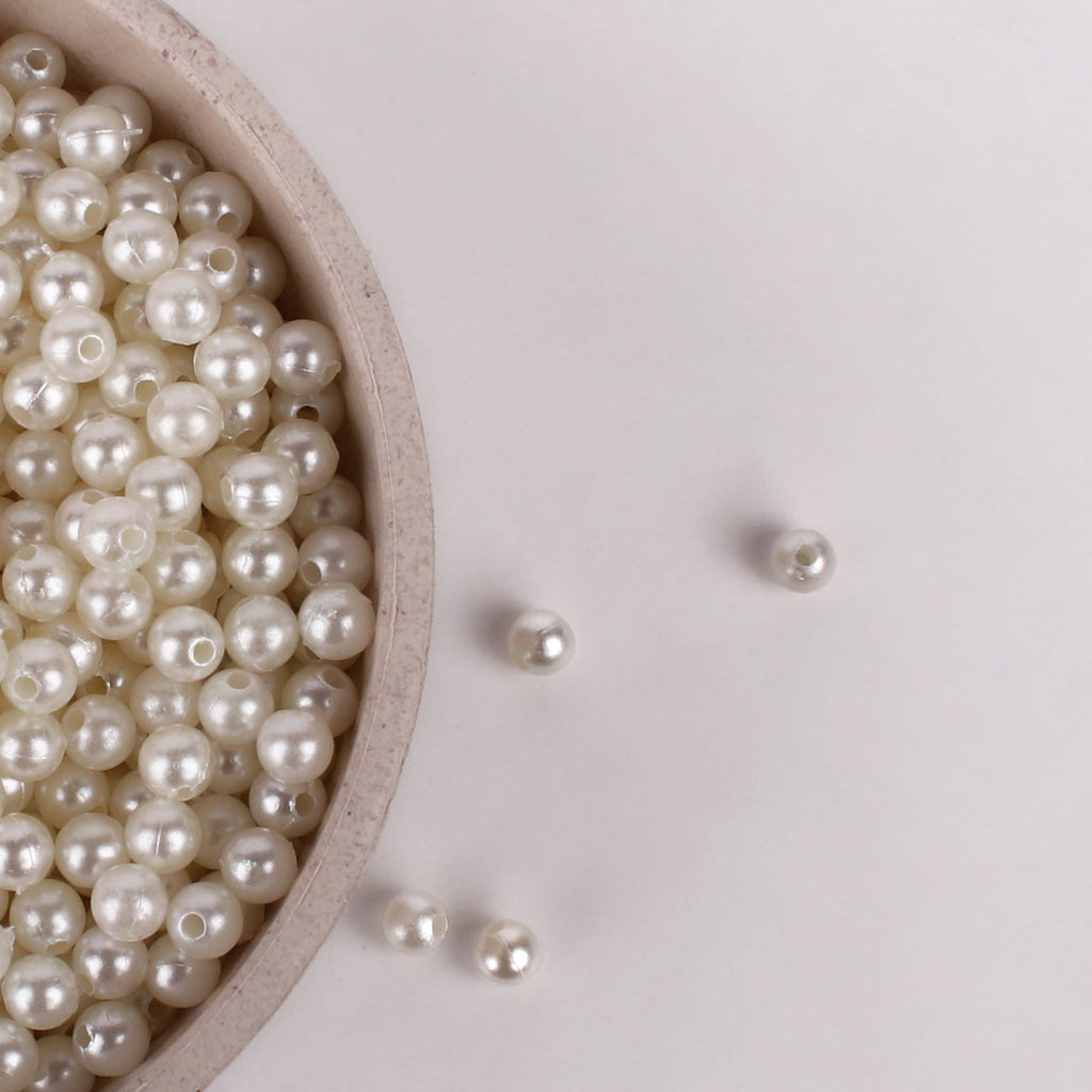 Beads Pearl With Hole Cream 6Mm 1kg