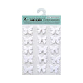 Handmade Embossed Pearl Butterfly White 15pc