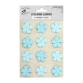 Handmade Embossed Pearl Petal Flowers Blue 12Pcs Lb