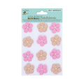 Handmade Embossed Pearl Petal Flowers Pink 12Pc