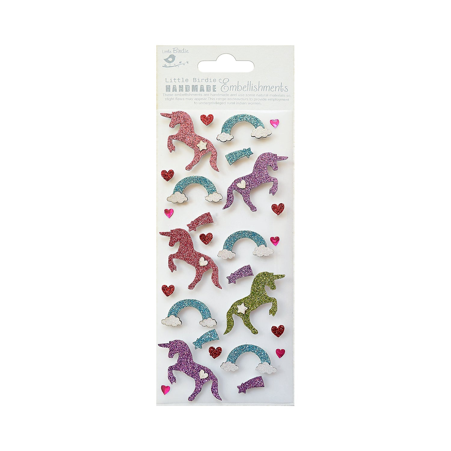 Mini Glitter Stickers Unicorn 27pc
