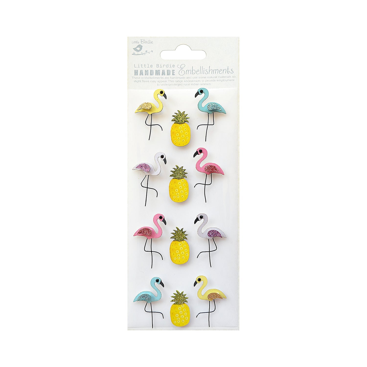 Handmade Stickers Pelican & Pineapple 12pc